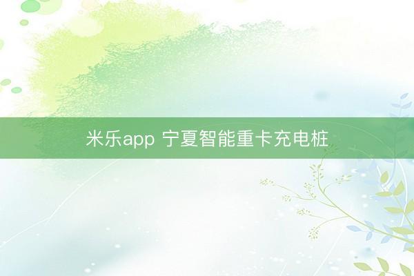 米乐app 宁夏智能重卡充电桩
