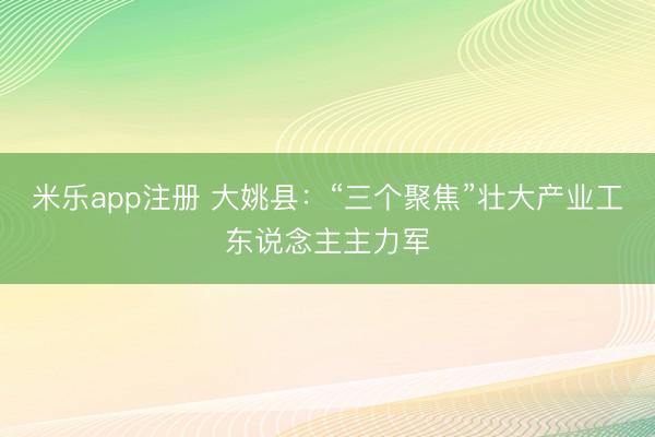 米乐app注册 大姚县：“三个聚焦”壮大产业工东说念主主力军